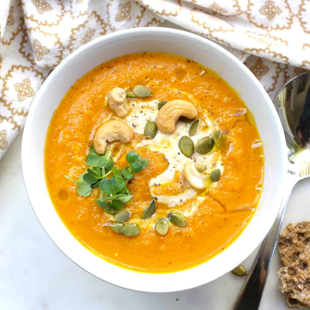 carrot soup with cashew cream