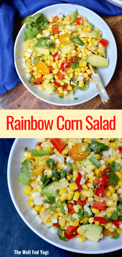 Don't forget to Pin it! Rainbow Corn Salad
