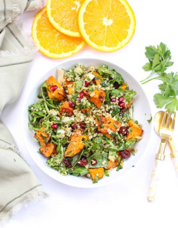 Winter Tabbouleh salad with sweet potatoes