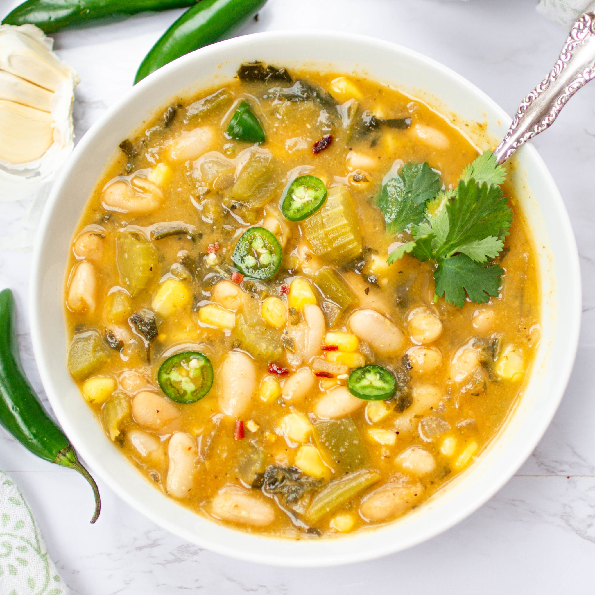 Vegan White Bean Chili 