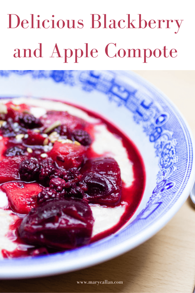 Delicious blackberry and apple compote