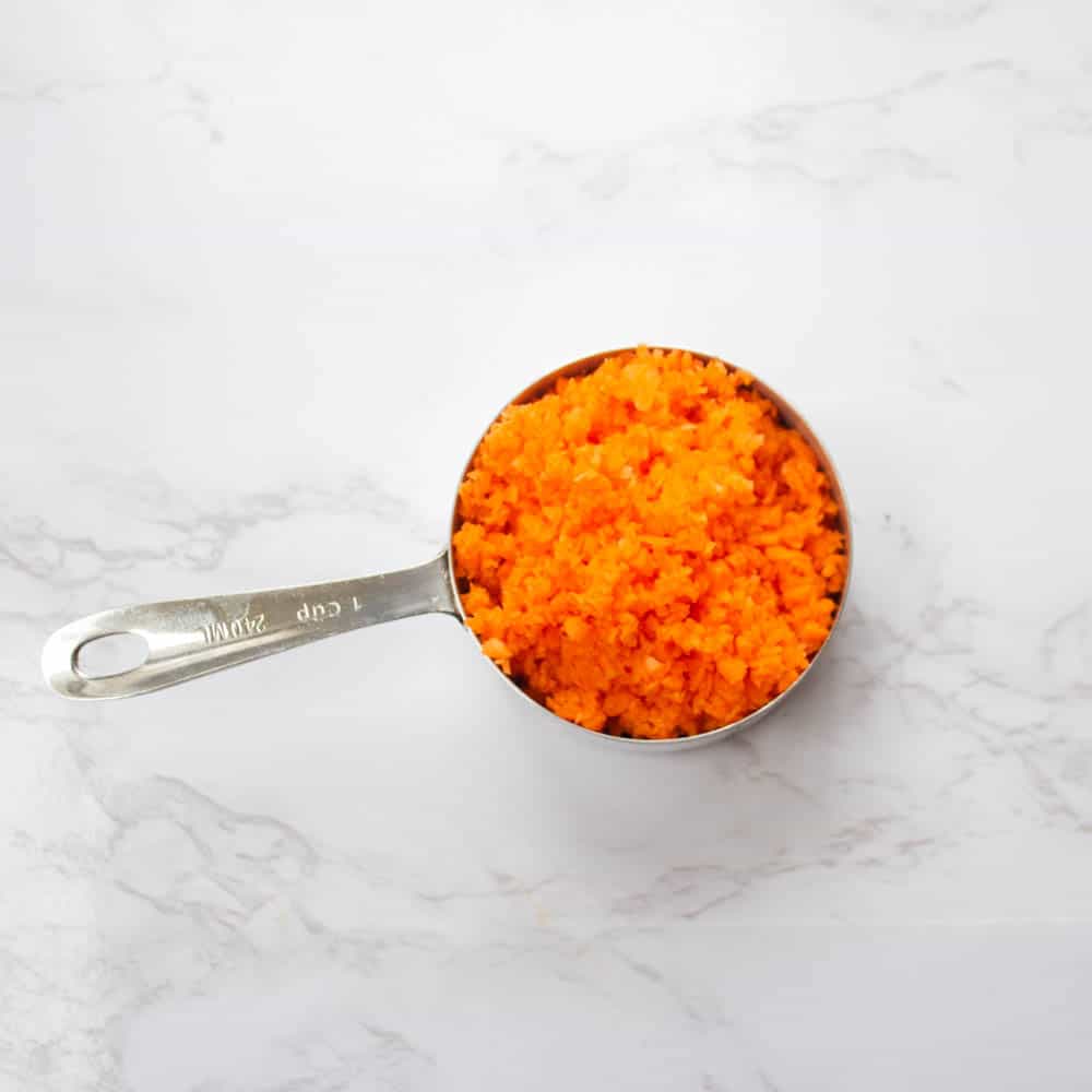 grated carrots for carrot cake cupcakes