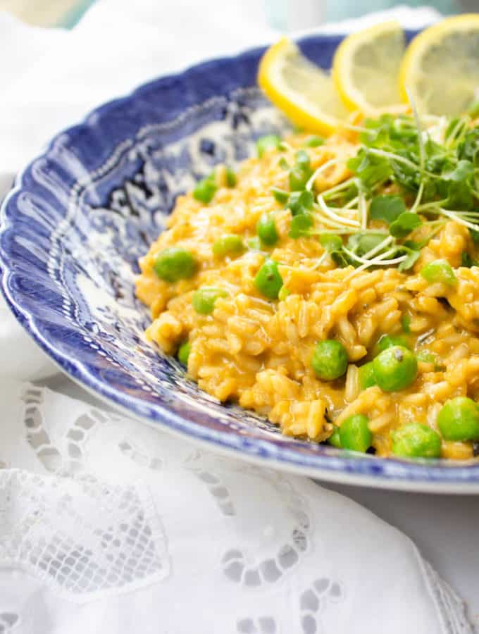 pea risotto for the post on 15 Delicious Mother's Day Recipes