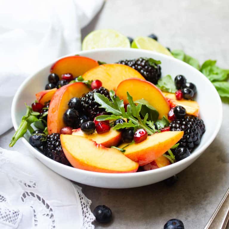 Peach, Berry and Basil Salad