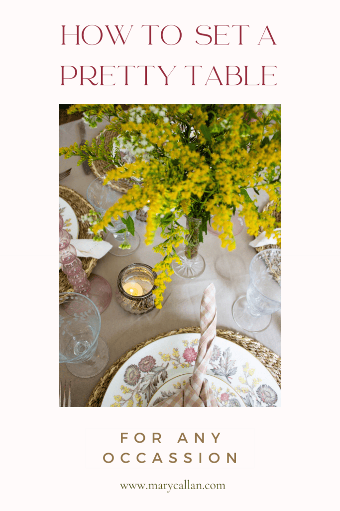 Pinterest pin How to set a pretty table for any occasion